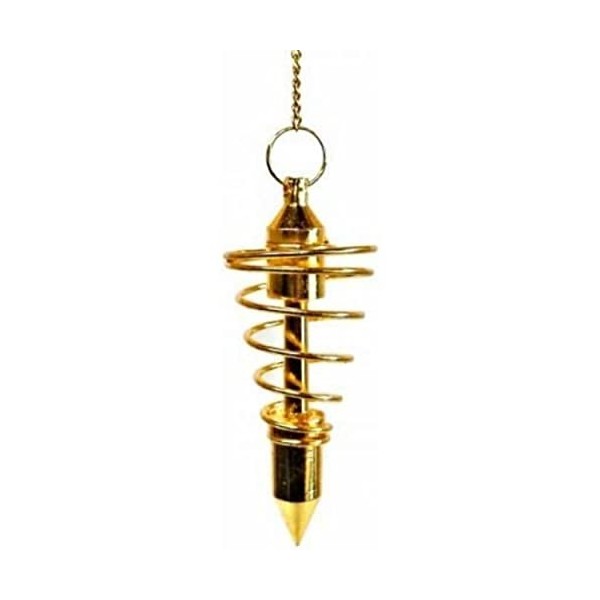 pendule à spirale laiton doré, divination, voyance, radiesthesie 4,5 cm 