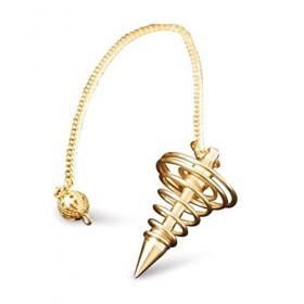 pendule à spirale laiton doré, divination, voyance, radiesthesie 4,5 cm 