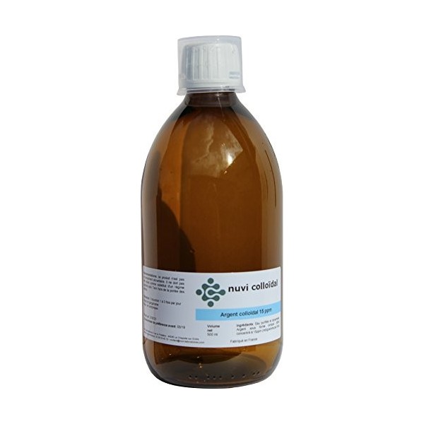 ARGENT COLLOIDAL 15ppm 500 ml - Fabricant français dargent colloïdal et doligo-éléments