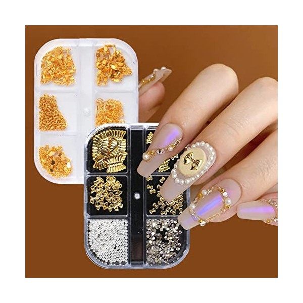 DECORATION ONGLES MELANGEES (STRASS – PAILLETTES – PERLES etc
