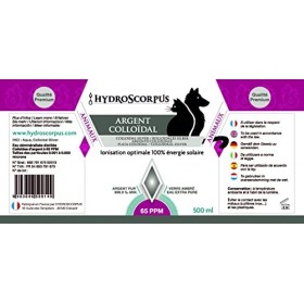 Argent Colloïdal lot chiens et chats 65 PPM et 5 PPM ● 100% Naturel ● Ionisation optimale 100% énergie solaire ● Fabriqué en 