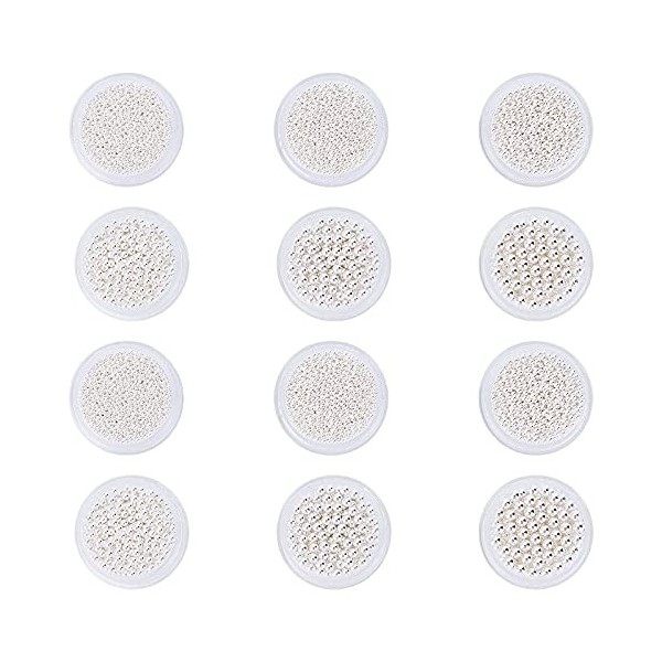 UNICRAFTALE Environ 240g 6 Tailles 1-3mm Minuscules Perles à Ongles Caviar Perles en Acier Inoxydable 3D Ongles Art Décoion A