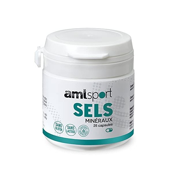 AMLsport - Sels minéraux - 25 gélules pour une hydratation pendant et après l’entraînement. Convient aux végétaliens.