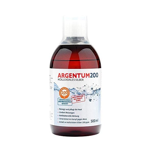 Argent 200 argent colloïdal 100 ppm 500 ml