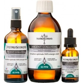Argent Colloïdal lot 40 PPM et 5 PPM ● 100% Naturel ● Ionisation optimale 100% énergie solaire ● Fabriqué en France ● Protect