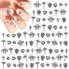 ZOOQUE Cross Nail Art Charms Kit 110pcs Cross Nail Art Décoratif Métal 3D Punk Vintage Nail Art Accessoires pour Femmes Fille