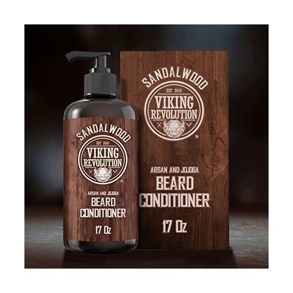 Huiles dargan et de jojoba - Adoucit et renforce - Parfum de bois de santal - Revitalisant pour barbe avec huile pour barbe