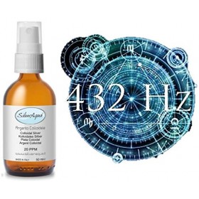 SilverAqua® Argent colloïdal 20 PPM - 200 ml - 100% Naturel - LA SEULE avec fréquence 432 Hz.
