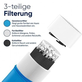 Blue Pure 411 Purificateur dair 3 étapes avec un préfiltre lavable, particules, filtre à charbon, élimine les allergènes, le