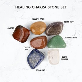 Myga Pierres Chakras Cristaux de guérison naturels - Ensemble de 7 pierres de guérison Chakra - pour la paume du pouce pour l