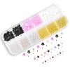 KINBOM 1000pcs 3D Fleur pour Ongles avec Mini Perles de Caviar, Dos Plat Coloré Fleurs 3D pour Ongles 3D Nail Art Floral Deco