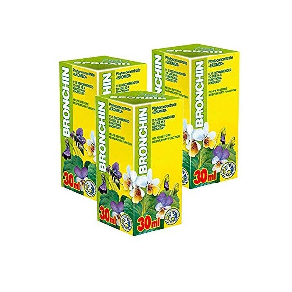 Bronchin Phyto Concentré Pack de 3 - Cours de 21 jours - Extraits de plantes naturelles - Santé respiratoire - Toux
