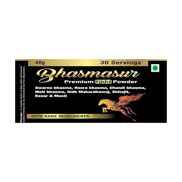 Bhasma Swarna Pure Gold Bhasam Pure Healthy Natural Herbal for Men Power Pack de 40 g