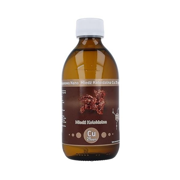 Vitacolloids Cuivre nano-colloïdal non ionique Cu 25 ppm 300 ml ● Certifié naturel ● Haute concentration, particules plus pet