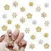 NICENEEDED 2 Boîtes 24Pcs Charmes DOngles de Noël, 3D Christmas Tree Santa Claus Chaussettes Elk Nail Strass, Décorations de