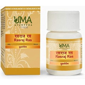 AOZA UMA AYURVEDA Rasraj Ras comprimés avec or et argent || Lot de 10 comprimés || Médecine ayurvédique
