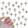 NICENEEDED 80Pcs Punk Métal Croix Nail Art Charms, Décorations DOngles Croix Squelette Vintage 3D, Rétro Nail Art Bijoux Hal