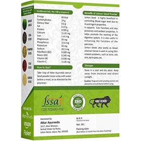 Verem Attar Ayurveda Poudre de graines de Jamun 500 g