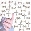 NICENEEDED 80Pcs Punk Métal Croix Nail Art Charms, Décorations DOngles Croix Squelette Vintage 3D, Rétro Nail Art Bijoux Hal