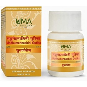AOZA UMA AYURVEDA Madhumehnashini Gutika comprimés avec doré || Lot de 10 comprimés || Médecine ayurvédique