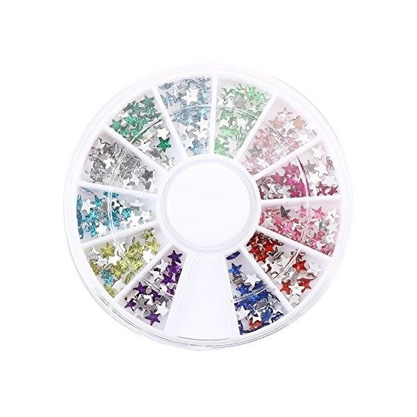 Camiesy 300x Strass Etoile pour Ongles Faux Naturels Manucure Nail Art 3.0mm