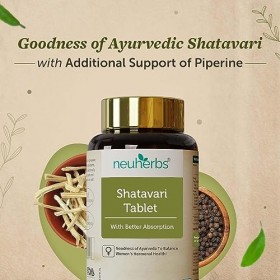 Green Velly Indian Neuherbs Shatavari Tablet | Ayurveda Herbal Supplement For Womens Hormonal Health | Promotes Lactation | 