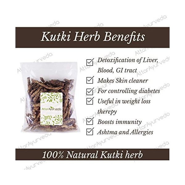 CROV Attar Ayurveda Original Kutki – Katuki – Picrorhiza Kurroa 100 g 