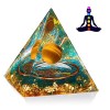 Orgonite Pyramide Pierre de Guérison - Pierre dOeil de Tigre et Pyramide de Cristal de Vie dArbre Symbolise la Percée de Ca