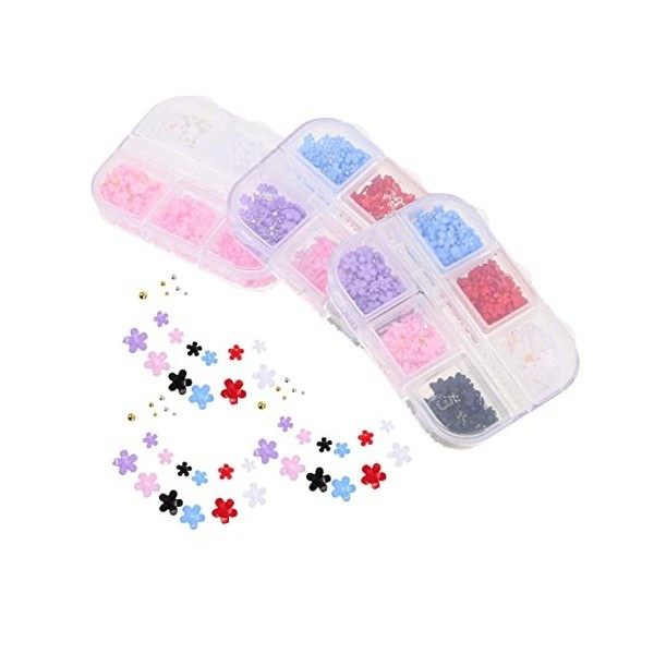 minkissy 3 boîtes Floral Nail Art Accessoires Nail Diamants Strass Bijoux Accessoires Nail Accessoires Nail Accessoires Calco