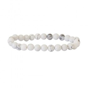 Garaulion Bracelet Howlite Pierre Naturelle 6mm Lithothérapie | Sérénité & Apaisement Howlite 