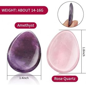 2 paquets de pierre de souci pour lanxiété, ensemble de cristaux de guérison naturels en quartz rose et améthyste, pierre de