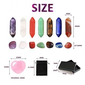 15 Pcs Ensemble de Cristaux de Guérison Premium Kit Cadeaux Pierres Méditation Yoga Pierres Précieuses Naturelles Polies Reli