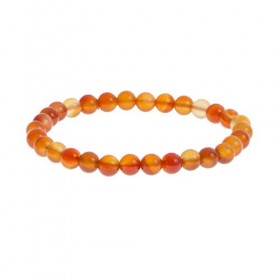 Bracelet Cornaline | Pierre Naturelle 6mm | Lithothérapie | Bijoux Perles Homme Femme Couple Idée Cadeau Papa Maman Cornalin