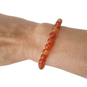 Bracelet Cornaline | Pierre Naturelle 6mm | Lithothérapie | Bijoux Perles Homme Femme Couple Idée Cadeau Papa Maman Cornalin