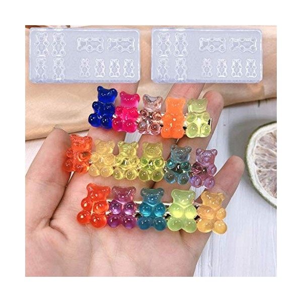 MISUVRSE Ours Moule 5 Pcs Main Ours Nail Art Silicone Mini Gummy Ours Moule Ours Nail Art Résine Coulée Moule Modèle Résine A