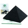 Heka Naturals Pyramide de shungite Non polie, Contient des fullerènes de Carbone | Figure Authentique en Pierre de shungite d