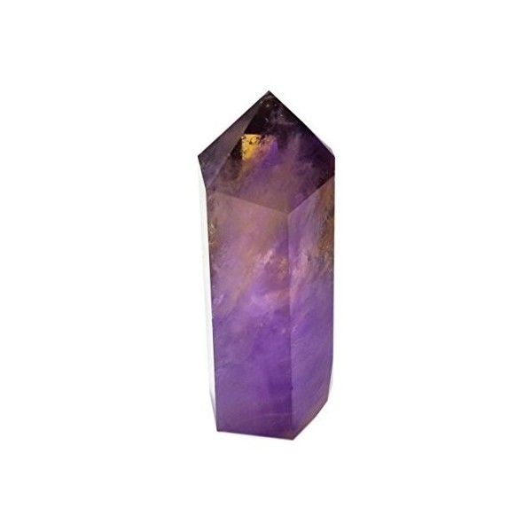 Lot de 3 baguettes de cristal de guérison de 3 pierres : quartz transparent, fluorite, améthyste pointue et facettée pour la 