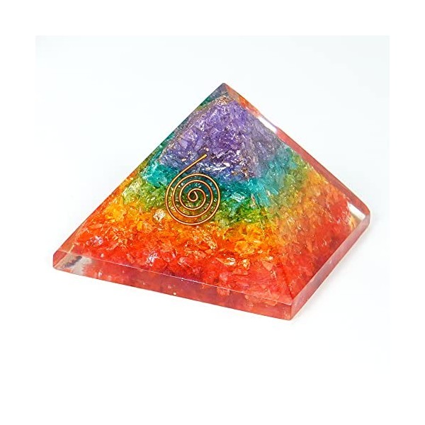 Healing Crystals India Grande Pyramide orgonite, pierre orgone génératrice d’énergie pour la guérison, et la protection élect