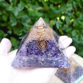 Healing Miracles Pyramide en orgone avec améthyste, cristal de guérison Reiki