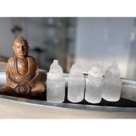 Sélénite Eisberg Skyscraper Tower Cascade avec surface dappui env. 10 cm de haut Origine Maroc Pierre précieuse Méditation Y