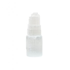 The Chrysalis Stone Gratte-ciel en sélénite | 10,2 cm de haut | 1 pièce | Cristaux et pierres de guérison, cadeaux spirituels