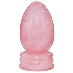 mookaitedecor Boule ovale en quartz rose avec support pour guérison Reiki Chakra et décoration de famille