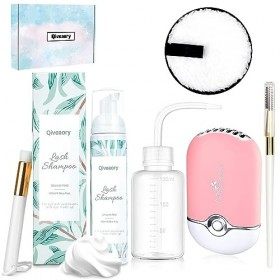120ml/4.04fl.oz Nettoyant pour Cils Shampoing Mousse Douceur pour Extension Lash USB Séchoir À Avec Bouchon Pinceaux à Eyelas