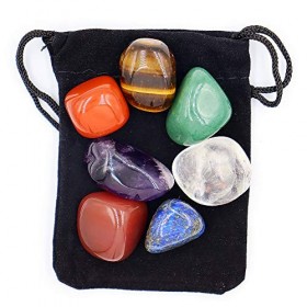 Lot de 7 pierres de chakra de la collection Crystal - Cristaux Reiki pour méditation, équilibre des chakras ou rituels