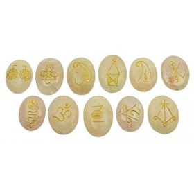 Harmonize Rose Quartz 11 Pcs Set Spirituelle Reiki Healing Pierres Karuna Symbole De Pierres Précieuses