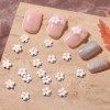 Petit Frais Cinq pétale Fleur Ongles Bijoux Blanc perceuse à Ongles résine Trois Dimensions Petite Fleur Ongles décoration Sp