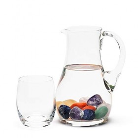 PURAJA Grand mélange de pierres à eau | Pierres de tambour 100% naturelles | Set de pierres de guérison avec les 7 pierres de