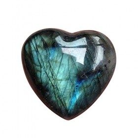 Pierre de Lune Cristal en Forme Coeur Naturel Labradorite Paume Pierre Guérison Gemme Minérale Reiki Chakra Cristal Poli Poch