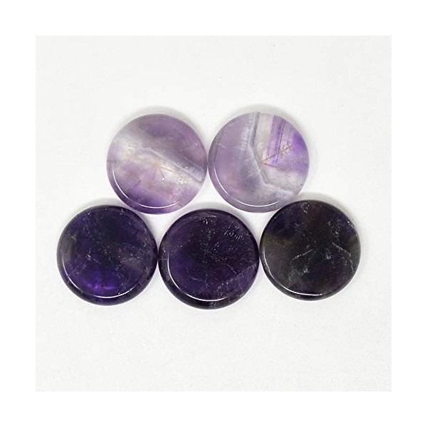 juanxian W4299 Vegvisir Lot de 5 pierres de guérison en agate Violet/noir