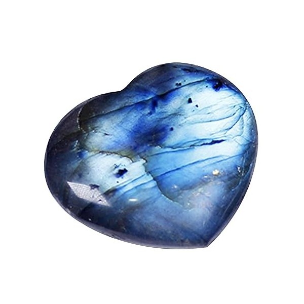 Yatlouba Labradorite en Coeur,Pierre Palmier en cœur en Cristal Labradorite Naturelle | Pierre Palmier pour léquilibrage Nat